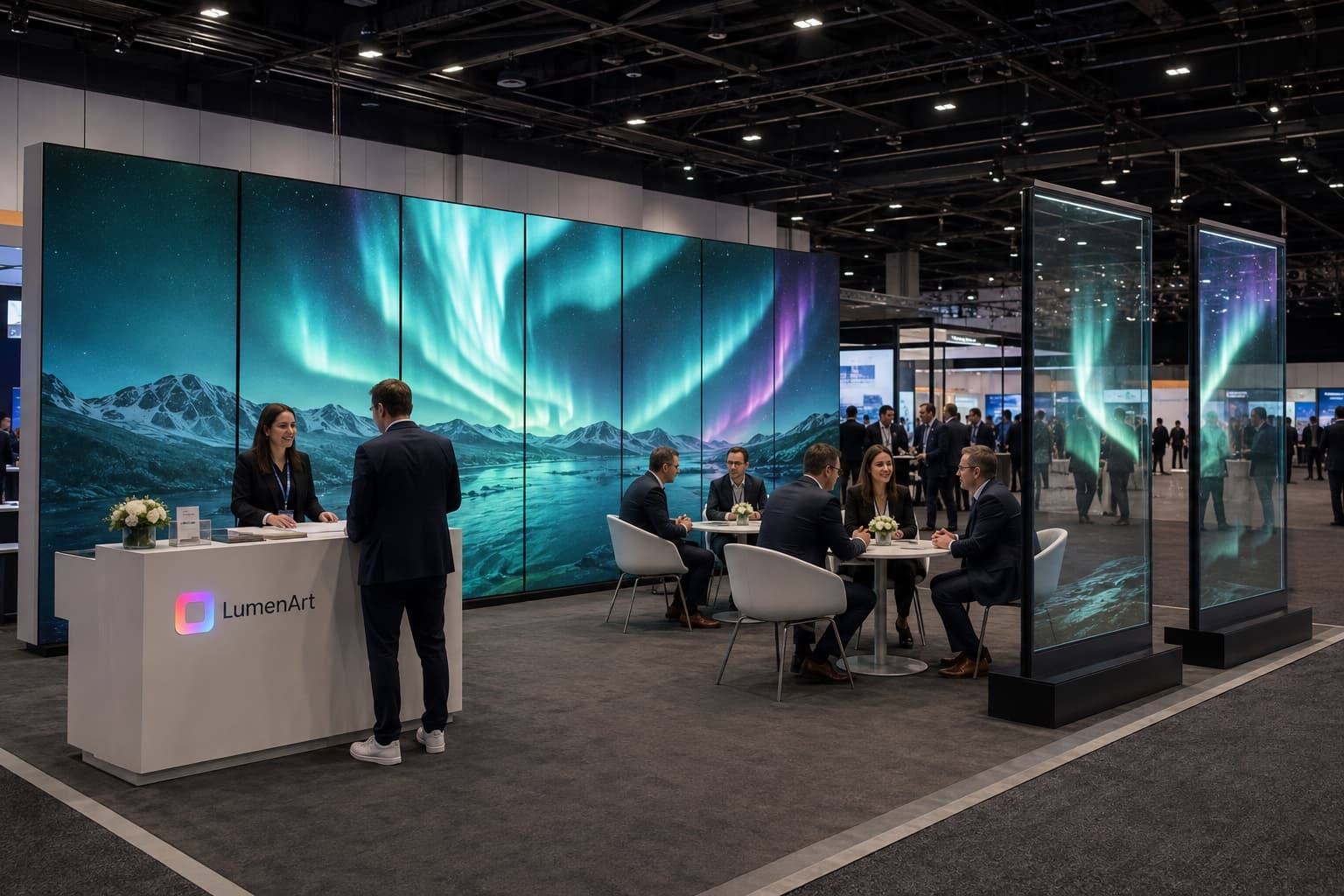 Aurora Hall — a concept visualisation of a trade-show launch