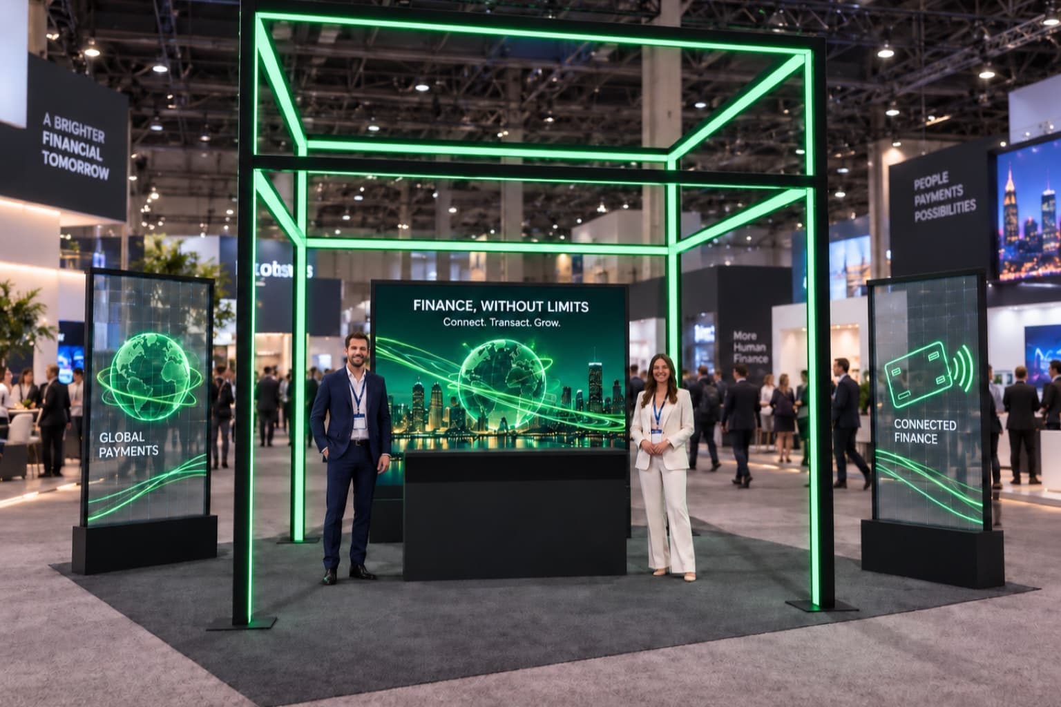 Meridian Frame — a concept visualisation of a trade-show booth